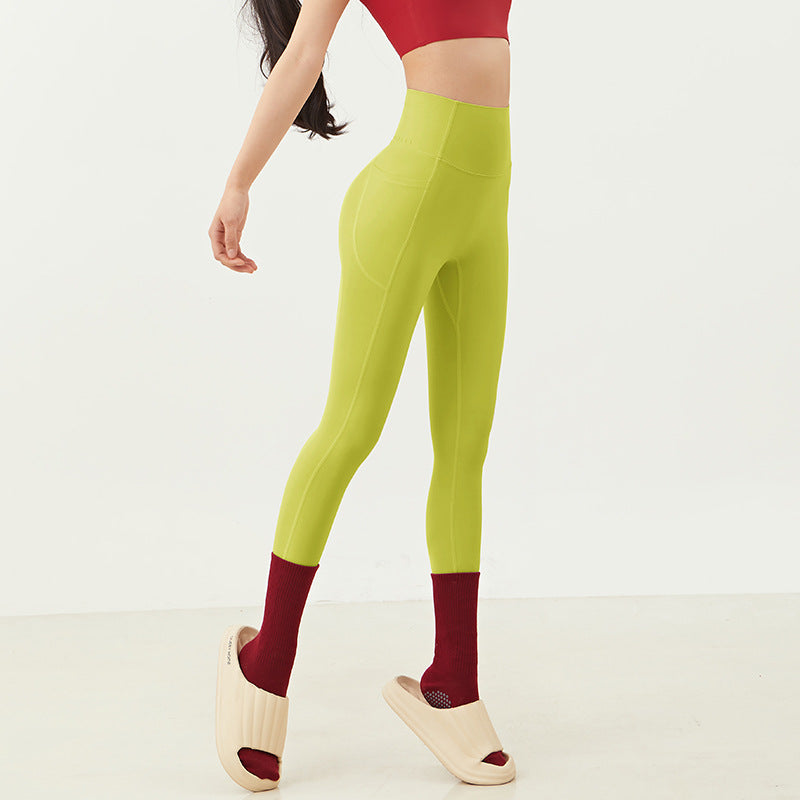 High Waist Yoga Pants with Pockets-Stretchy Quick-Dry Workout Leggings