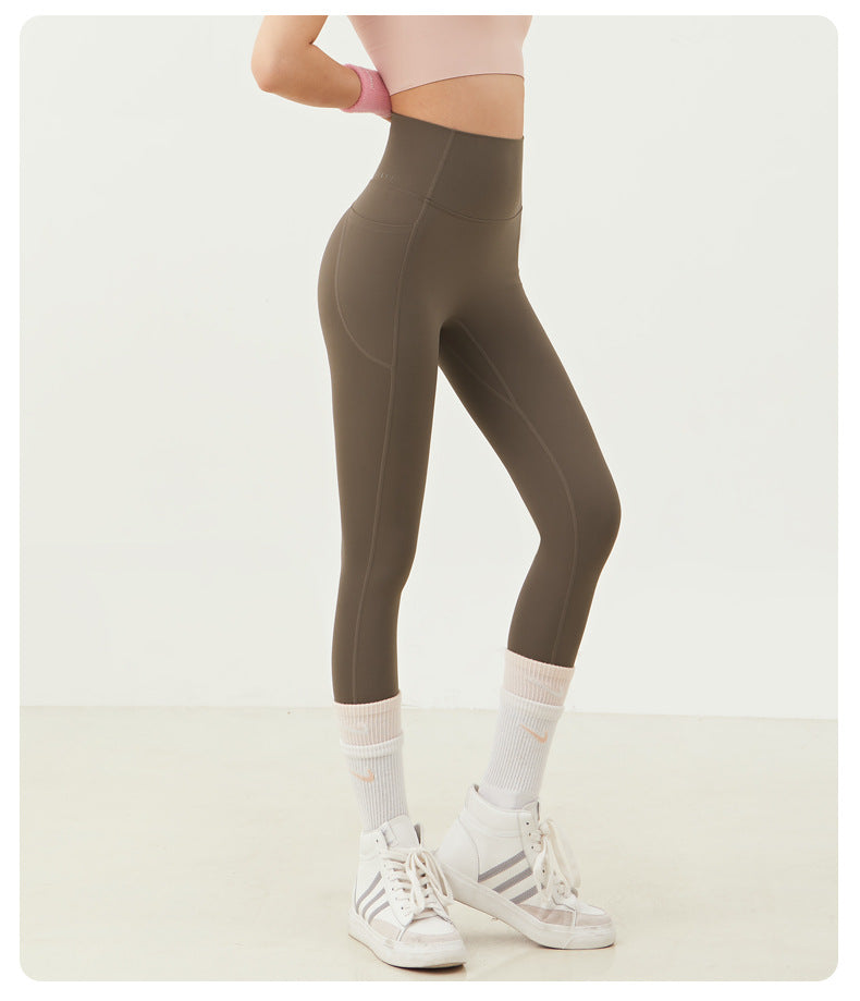 High Waist Yoga Pants with Pockets-Stretchy Quick-Dry Workout Leggings