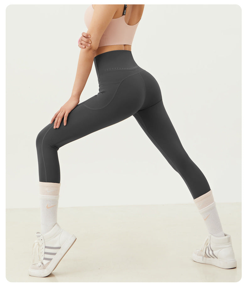 High Waist Yoga Pants with Pockets-Stretchy Quick-Dry Workout Leggings