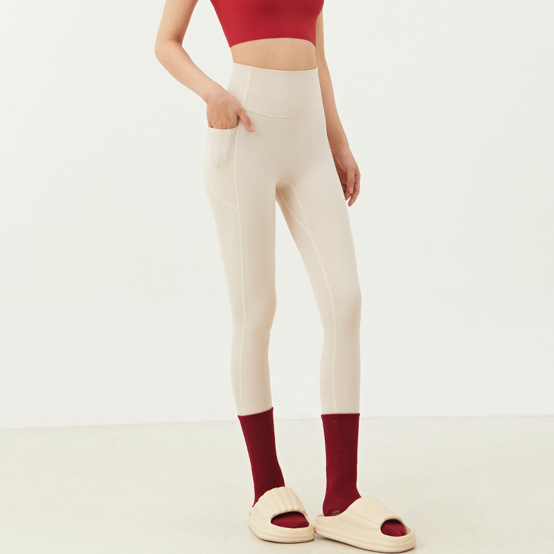 High Waist Yoga Pants with Pockets-Stretchy Quick-Dry Workout Leggings