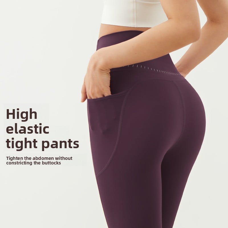 High Waist Yoga Pants with Pockets-Stretchy Quick-Dry Workout Leggings