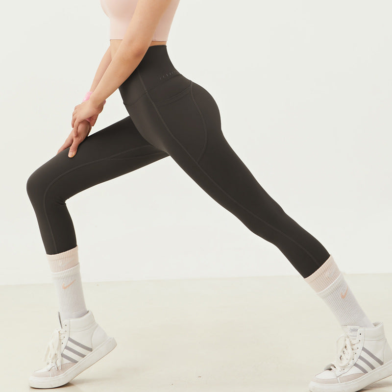 High Waist Yoga Pants with Pockets-Stretchy Quick-Dry Workout Leggings