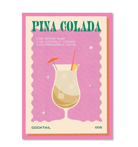 Cocktail Mojito juice drink bar Old-fashioned wall art canvas painting