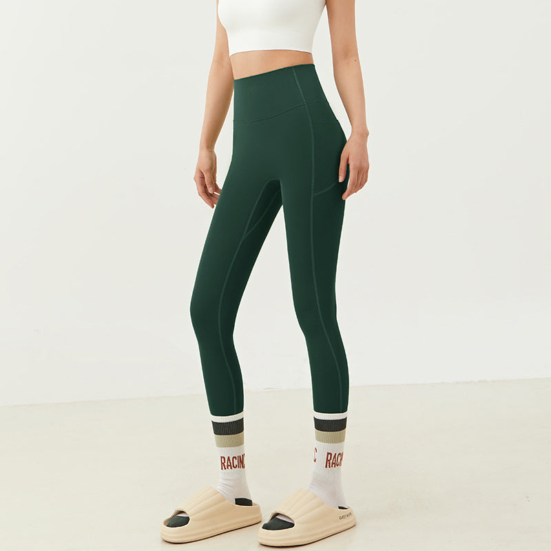 High Waist Yoga Pants with Pockets-Stretchy Quick-Dry Workout Leggings